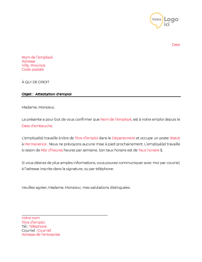 Téléchargez notre modèle d’attestation d’emploi et offrez à vos employés un document conforme, clair et bien structuré pour leurs démarches .