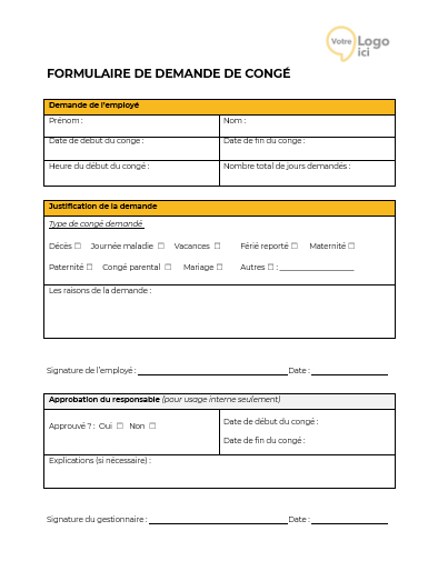 Assurez une gestion des congés simple et bien organisée ! Téléchargez notre formulaire de demande de congé dès maintenant.