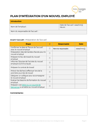 Favorisez la réussite de vos nouveaux employés ! Téléchargez notre modèle de plan d’intégration dès maintenant.