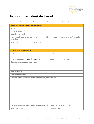 Ne laissez aucun accident sans suivi ! Téléchargez notre formulaire de déclaration d’accident de travail dès maintenant.