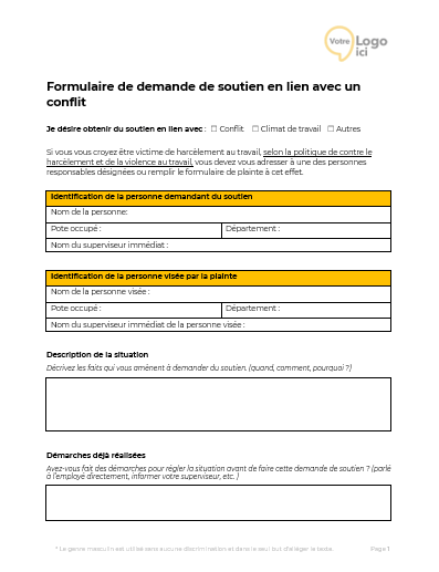 Modele demande de médiation conflit