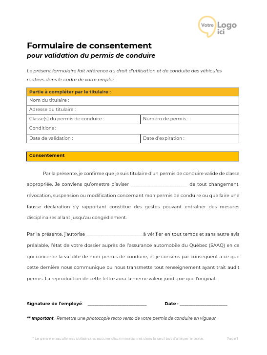 Modele validation de permis de conduire