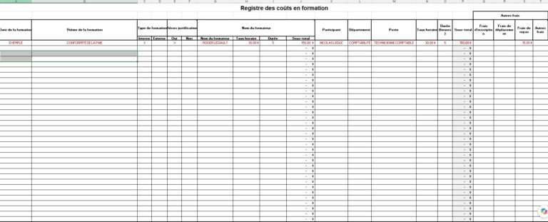 Registre de formation